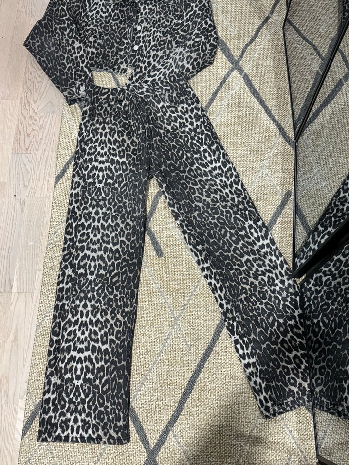 Leopar denim takım - Görsel 2