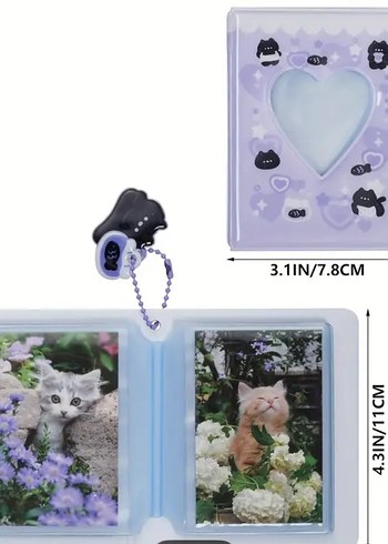 Mor Kalp Şeklinde Kedi Temalı binder