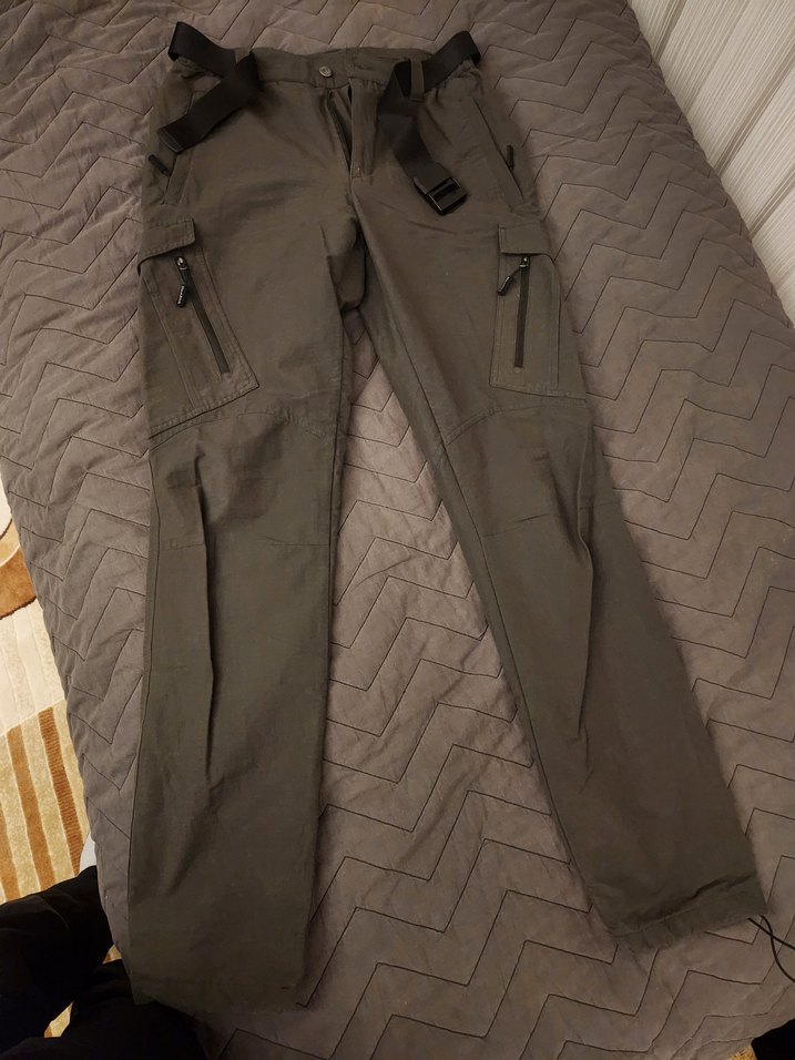 Kahverengi Unisex Kumaş Kemerli Pantolon - Görsel 3