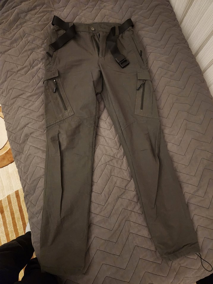 Kahverengi Unisex Kumaş Kemerli Pantolon - Görsel 2