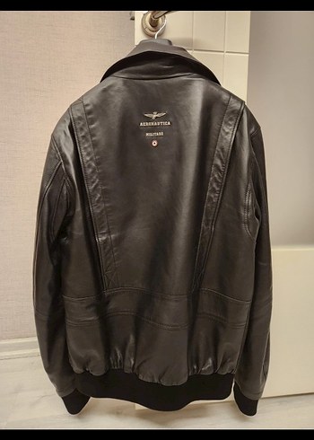 Düğmeli Siyah Deri Biker Ceket - Görsel 2