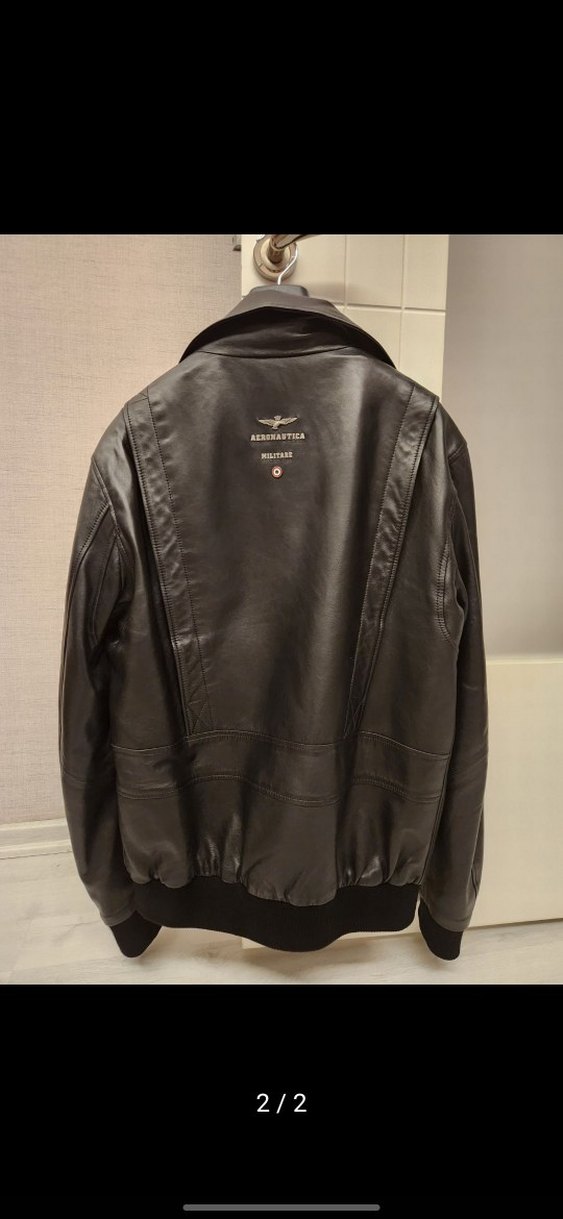 Düğmeli Siyah Deri Biker Ceket - Görsel 2