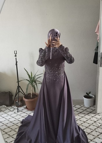 Abiye mor taşlı abiye