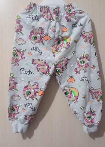 Kız Çocuk baskılı pijama rahat ve sıcacık - Görsel 3