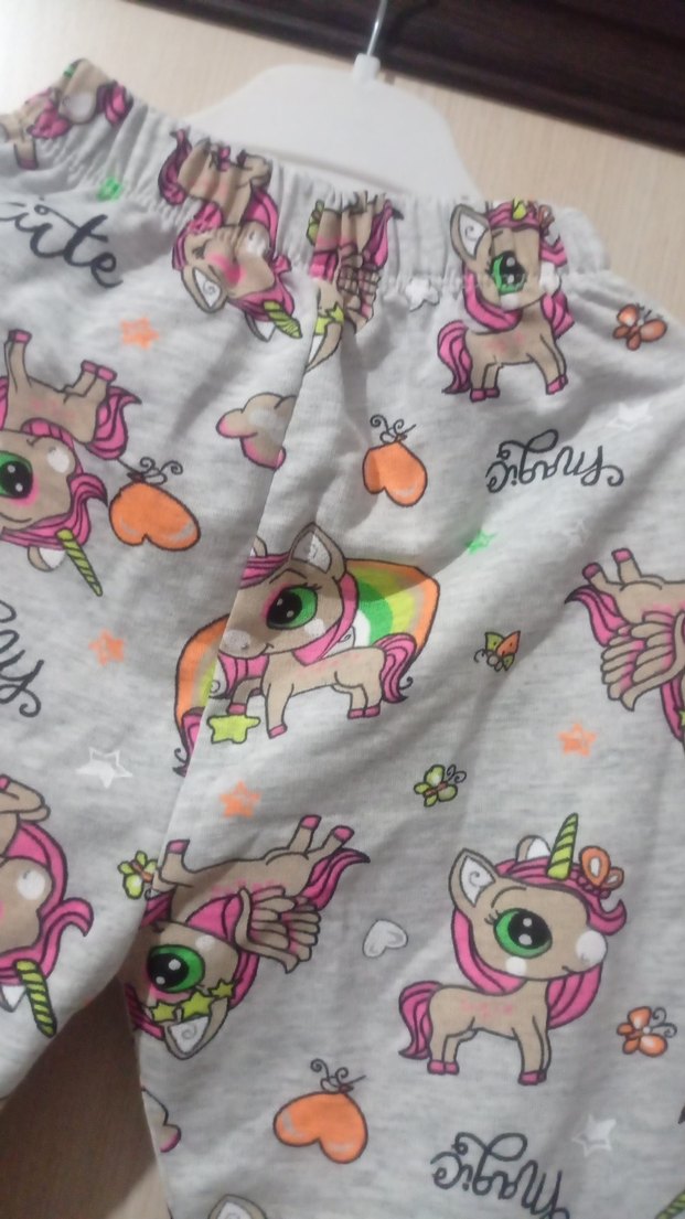 Kız Çocuk baskılı pijama rahat ve sıcacık - Görsel 2