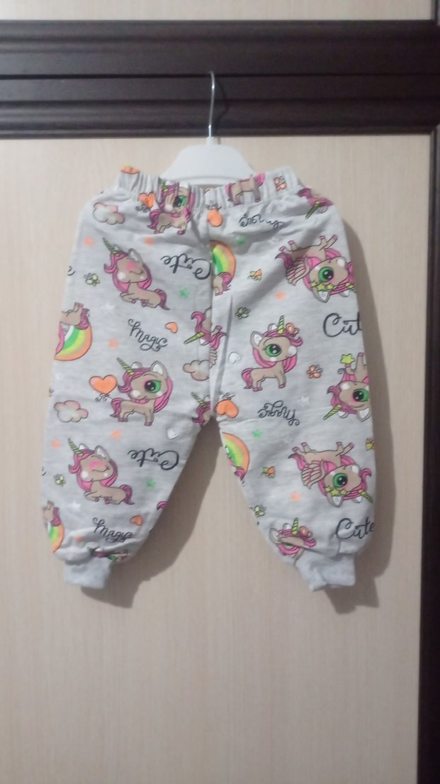 Kız Çocuk Gri Unicorn Desenli  pijama - Görsel 3