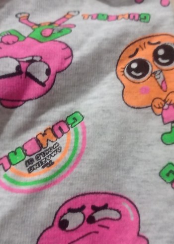 Kız Çocuk Renkli Baskılı Rahat pijama - Görsel 2