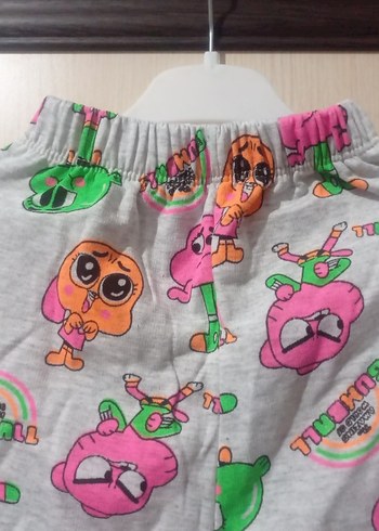 Kız Çocuk Renkli Baskılı Rahat pijama - Görsel 3