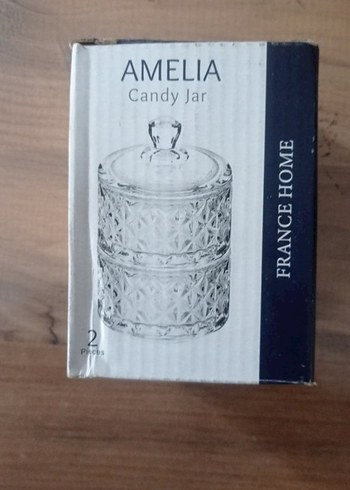 Beyaz İşlemeli Cam lokumluk sunumluk - Görsel 3