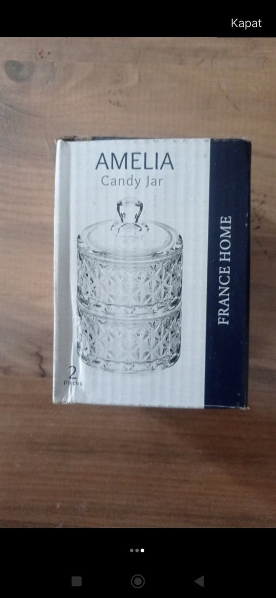 Beyaz İşlemeli Cam lokumluk sunumluk - Görsel 3