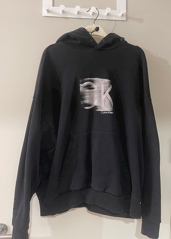Calvin Klein Siyah Kapüşonlu Oversize Unisex Sweatshirt