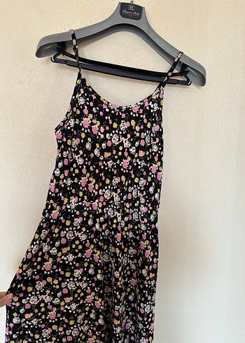 Çiçek Desenli Uzun Askılı Bohem Elbise - Görsel 2