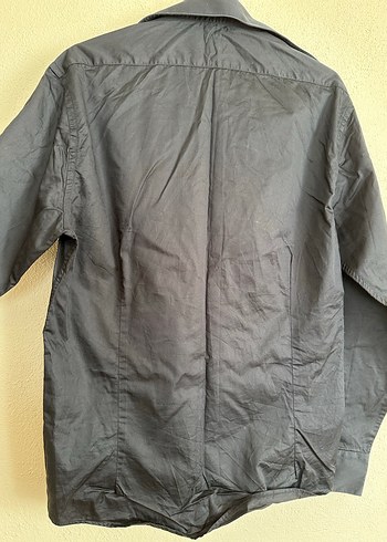 Siyah Erkek Keten Uzun Kollu Gömlek - Görsel 5