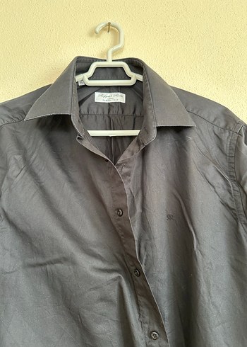 Siyah Erkek Keten Uzun Kollu Gömlek - Görsel 3