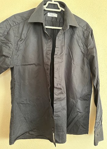 Siyah Erkek Keten Uzun Kollu Gömlek - Görsel 2