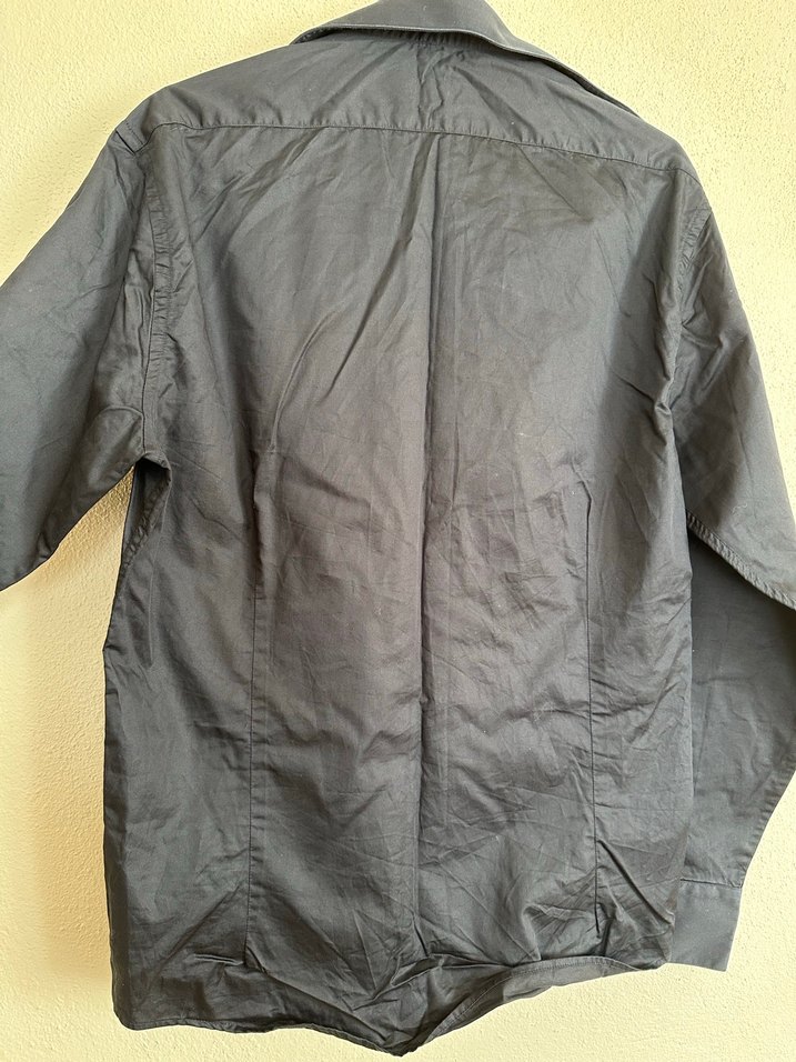 Siyah Erkek Keten Uzun Kollu Gömlek - Görsel 5