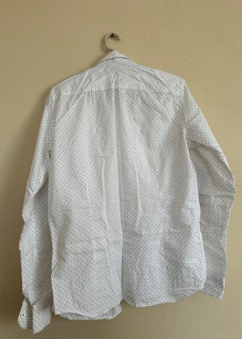 Gri Dirsek Detaylı Beyaz Erkek Gömlek - Görsel 7