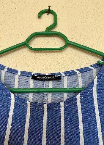 Mavi Çizgili Kolsuz Midi Elbise - Görsel 3