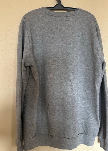 Gri Yüksek Yaka Baskılı Erkek Sweatshirt - Görsel 6