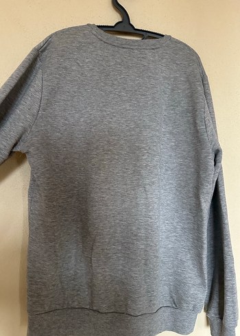 Gri Yüksek Yaka Baskılı Erkek Sweatshirt - Görsel 5