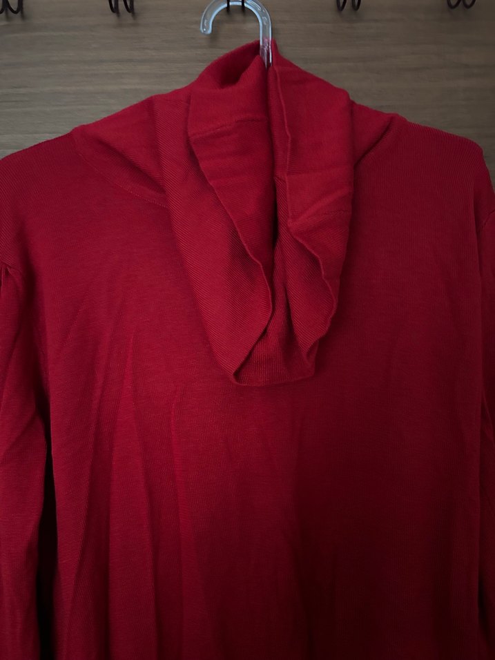 Kırmızı Kadın Triko Boğazlı Kazak - Görsel 2