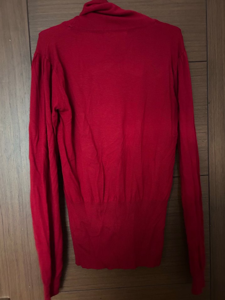 Kırmızı Kadın Triko Boğazlı Kazak - Görsel 3