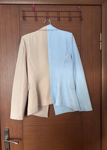 m Beden çeşitli Renk Bej Pastel Kadın Blazer Ceket