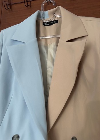 m Beden Bej Pastel Kadın Blazer Ceket