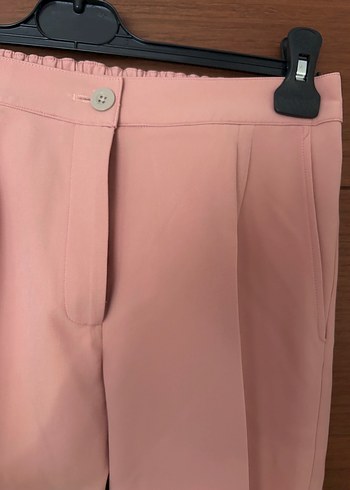 Bej Pilili Kadın Kumaş Pantolon - Görsel 2