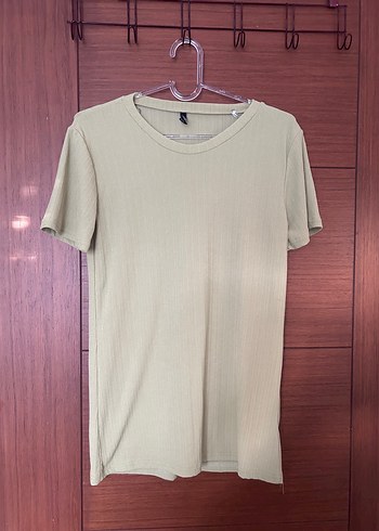 Yeşil Keten Kadın Tişört - Görsel 2