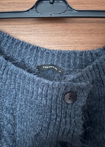 Trendyol & Milla Gri Kısa Kollu Örgü Mini Hırka