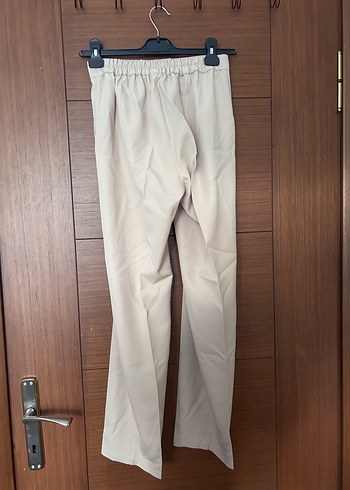 Bej Midi Kadın Kumaş Pantolon - Görsel 4