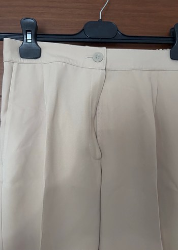 Bej Midi Kadın Kumaş Pantolon - Görsel 2