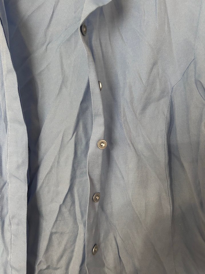 Bej Keten Gömlek, Uzun Kollu, Düğmeli - Görsel 2