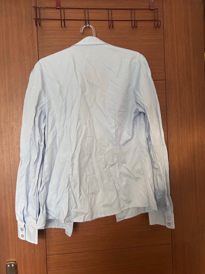 Bej Keten Gömlek, Uzun Kollu, Düğmeli - Görsel 3