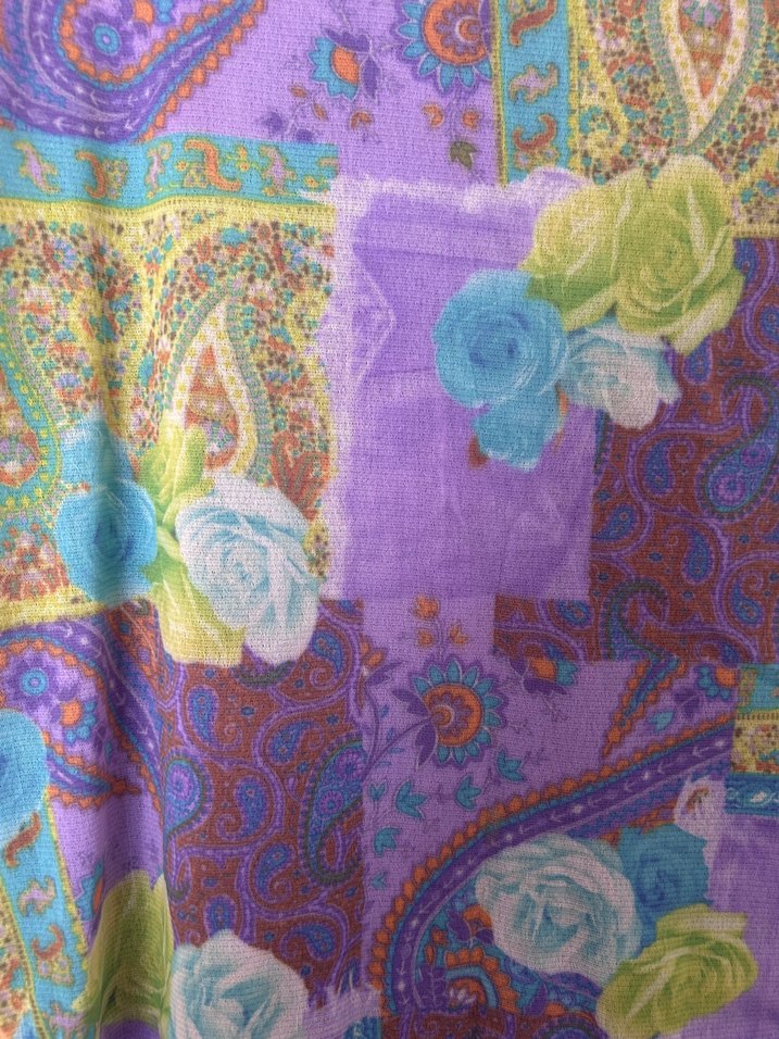 Bohem Uzun Bağcıklı Mor Desenli Etek - Görsel 2