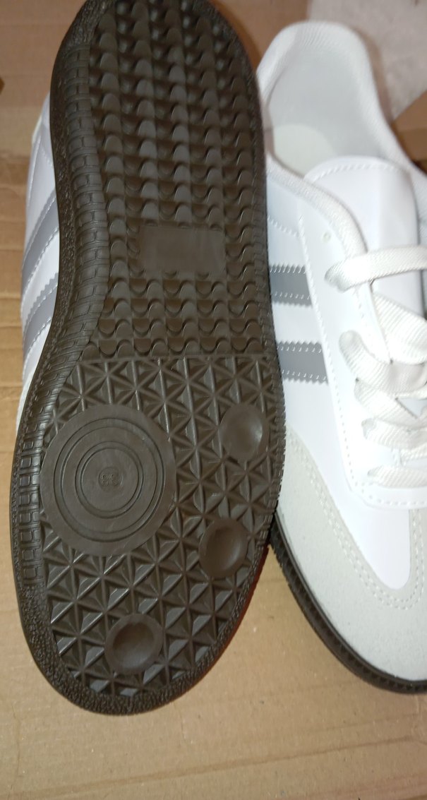 Beyaz Gri Bağcıklı Kadın Spor Ayakkabı samba - Görsel 3