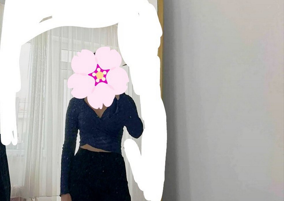 Kadın Lacivert Bohem bağlamalı bluz - Görsel 3