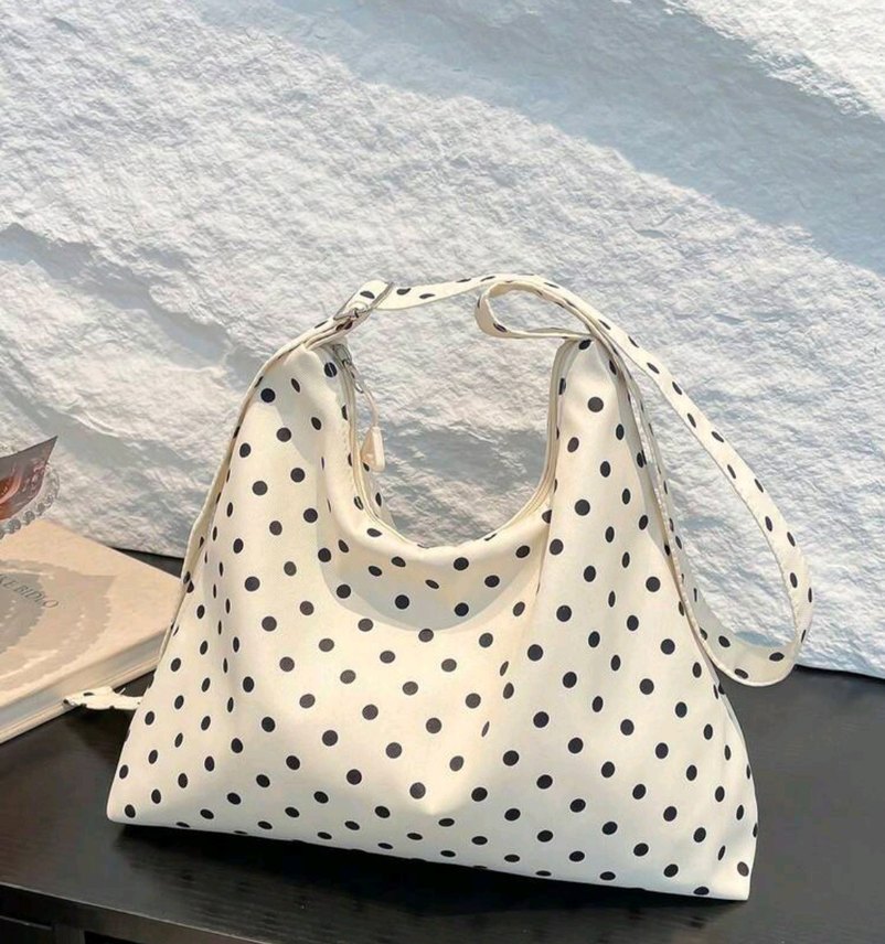 Puantiyeli Fermuarlı Kadın Çanta - Görsel 2