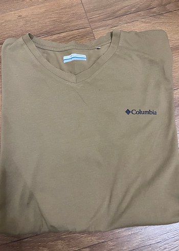 l Beden kahverengi Renk Columbia V Yaka Kahverengi Erkek Tişört