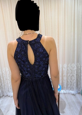 42 Beden mor Renk Uzun Gotik Yüksek Yakalı Kadın Abiye Elbise