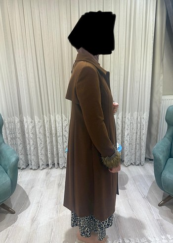 Nihan Kürklü Kahverengi Kadın Uzun Kaban