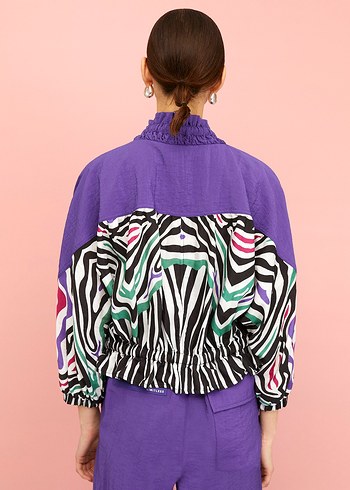 34 Beden Nocturne Garnili Zebra Desen Ceket