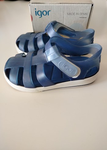 23 Beden Mavi Erkek Çocuk Sandalet Velcro Bantlı