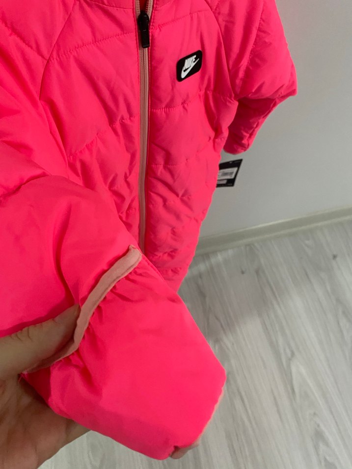 Pembe Bebek Tulumu Nike Kapüşonlu Fermuarlı - Görsel 3