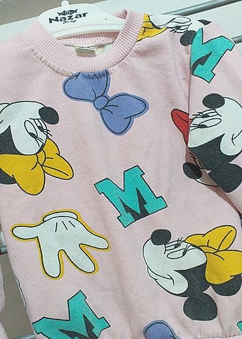 Koton Kids Kız Çocuk Pembe Baskılı Uzun Kollu Sweatshirt