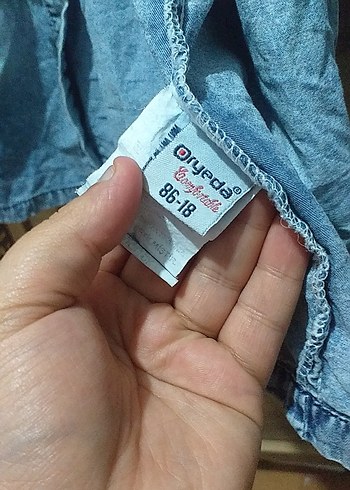 18-24 Ay Beden Nakışlı Kot Kız elbisesi