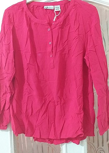 H&M Pembe Düğmeli Uzun Kollu Gömlek