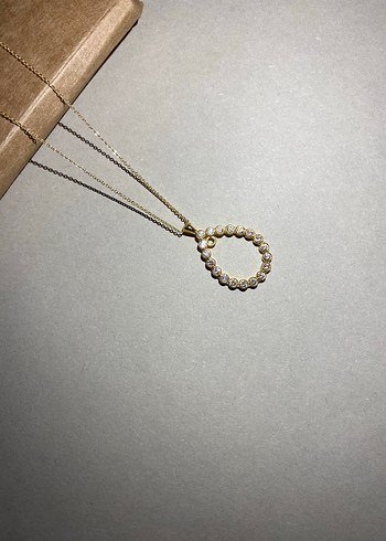 Diğer Zincir Detaylı Altın Rengi Midi Kolye