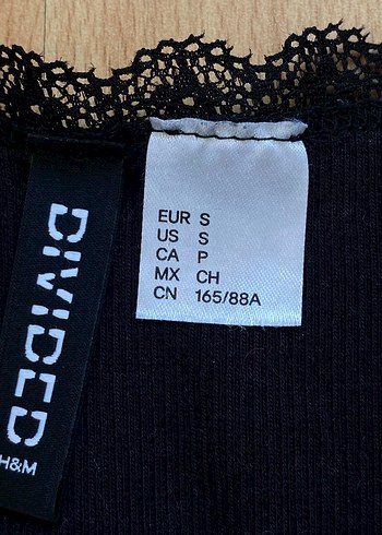 s Beden siyah Renk H &M Dantel Detaylı Siyah Geniş Yaka Bluz